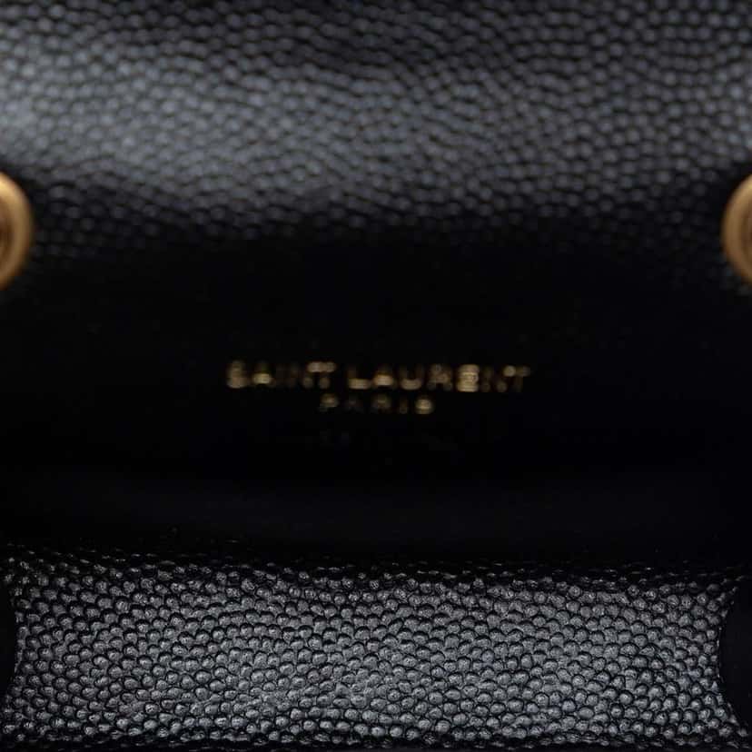 Saint Laurent Grain de Poudre Monogram Kate Tassel Airpods Bag Black Leather Very good condition - Model View