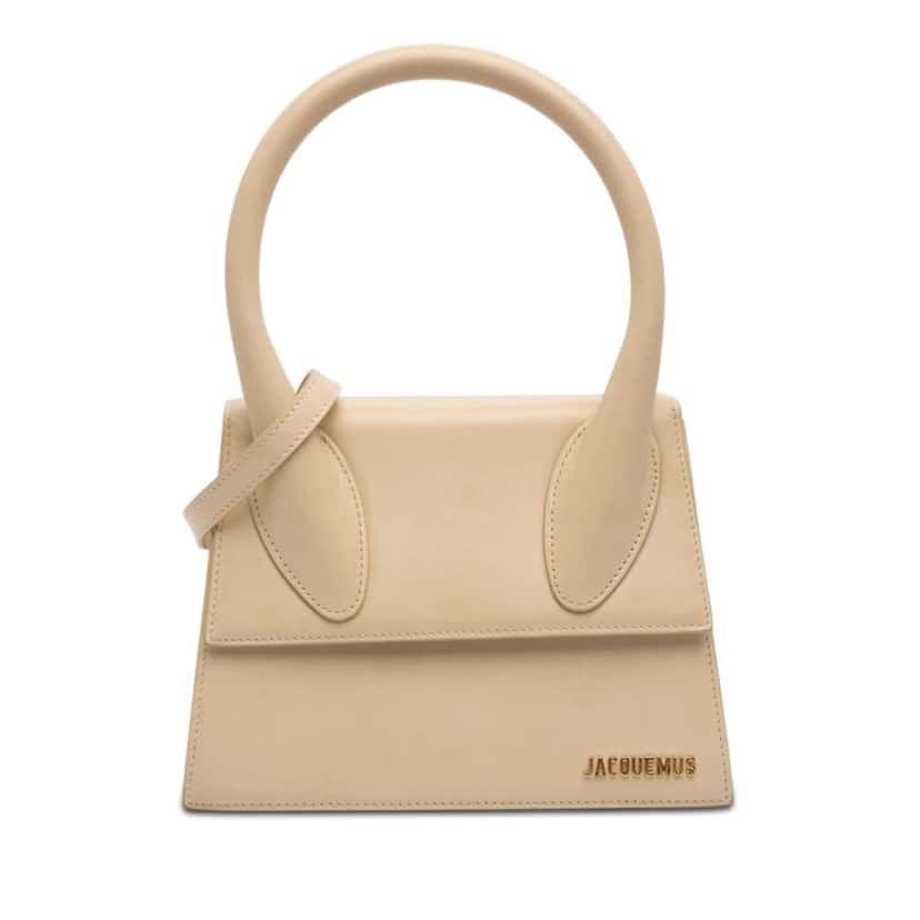Jacquemus Smooth Calfskin Le Grand Chiquito Beige Leather Very good condition - Front View