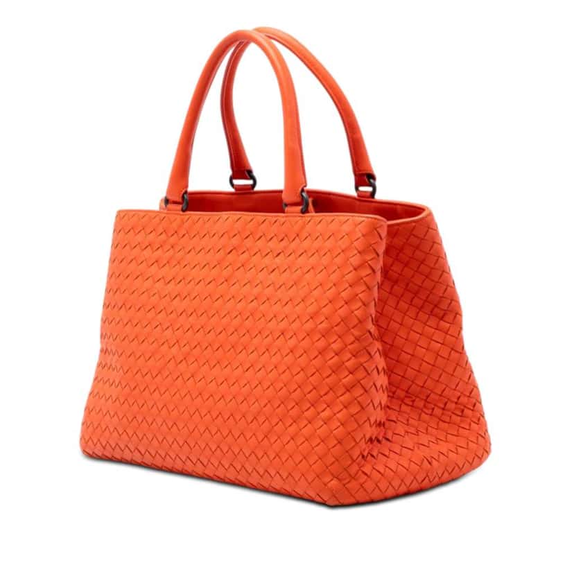 Bottega Veneta Nappa Intrecciato Milano Tote Orange Leather Very good condition - Back View