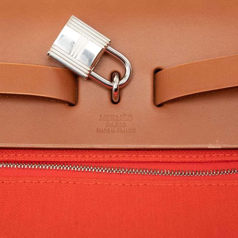Hermès Toile Herbag Zip 31 Orange Canvas Very good condition - Box View