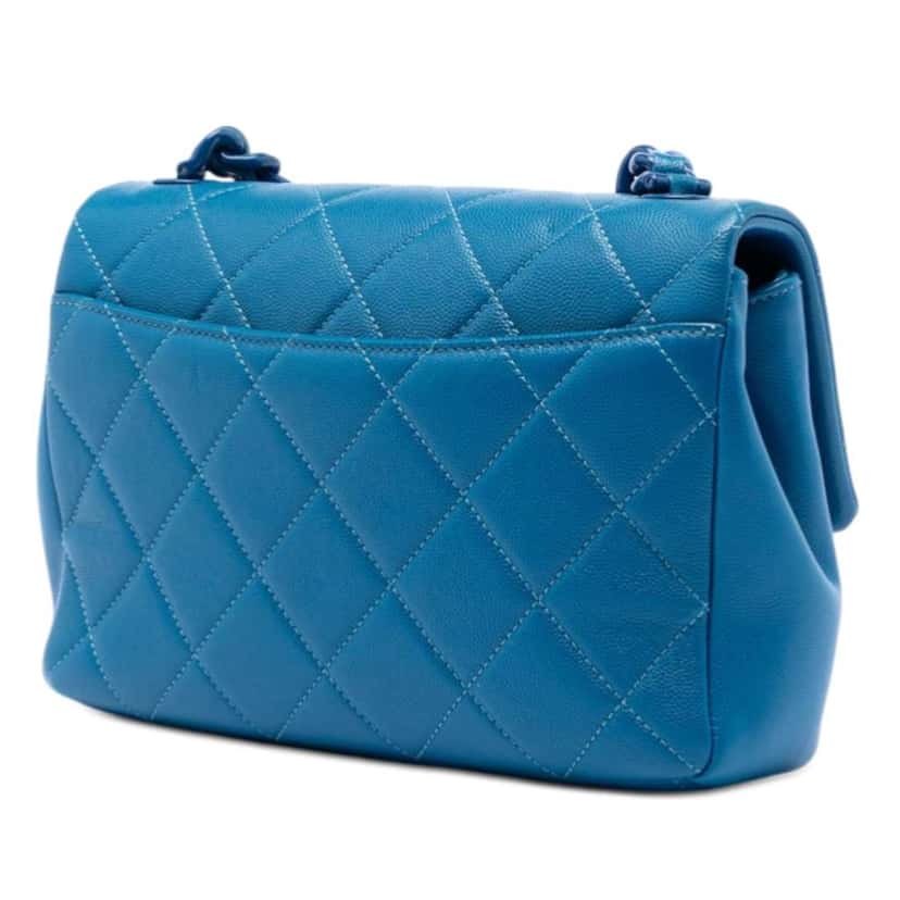 Chanel Medium Caviar My Everything Flap Blue Leather Very good condition - Back View