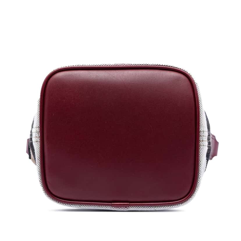 Burberry Mini Mega Check Canvas Ashby Tassel Bucket Bag Brown Canvas Very good condition - Inside View