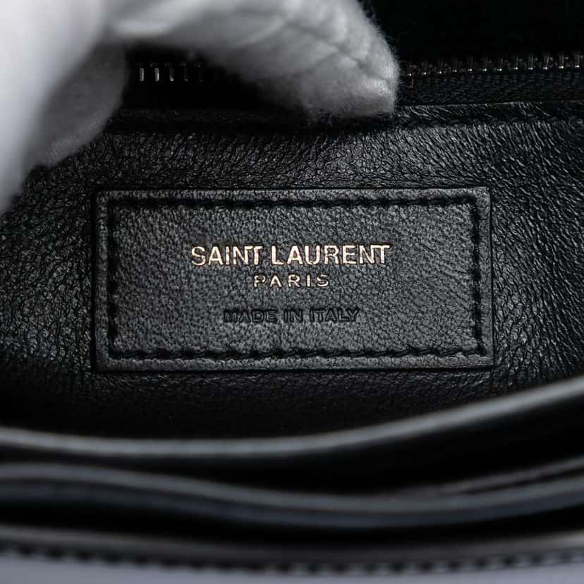 Saint Laurent Patent Monogram Cassandra Clasp Bag Black Leather Very good condition - Box View