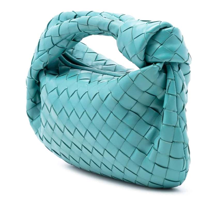 Bottega Veneta Mini Nappa Intrecciato Jodie Blue Leather Very good condition - Back View