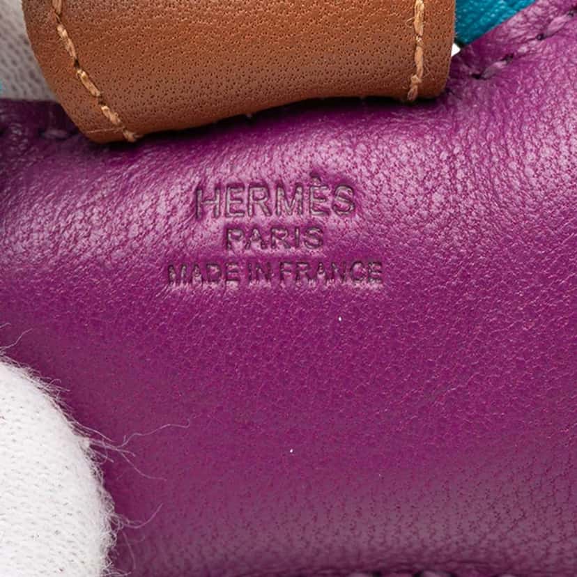Hermès Milo Lambskin Grigri Rodeo Bag Charm PM Purple Leather Very good condition - Inside View