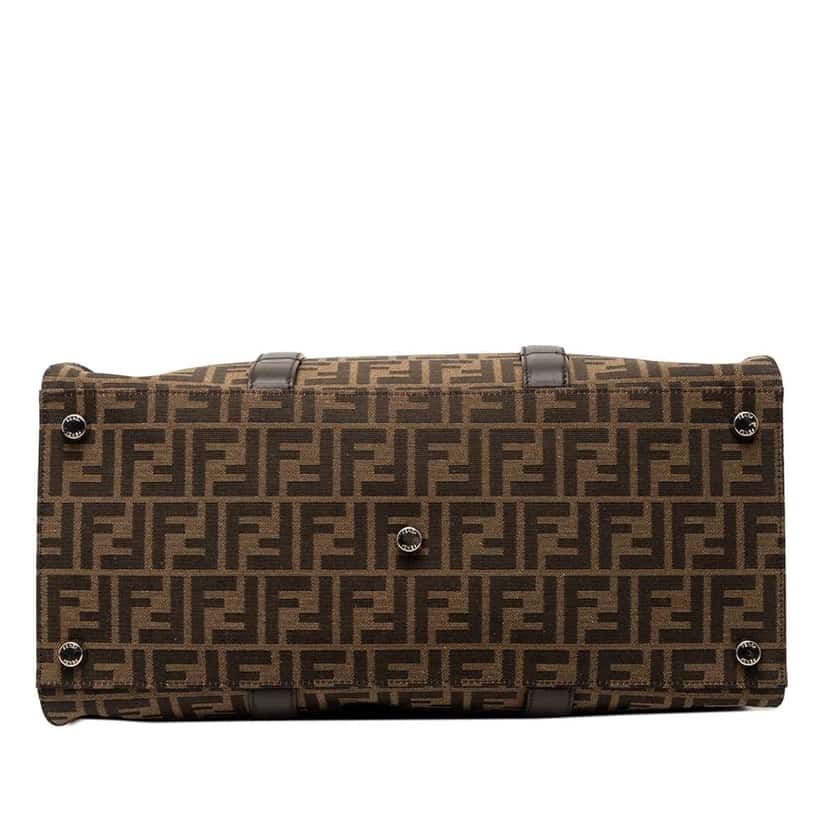 Fendi FF 1974 Jacquard Shopper Tote Brown Jacquard Very good condition - Inside View