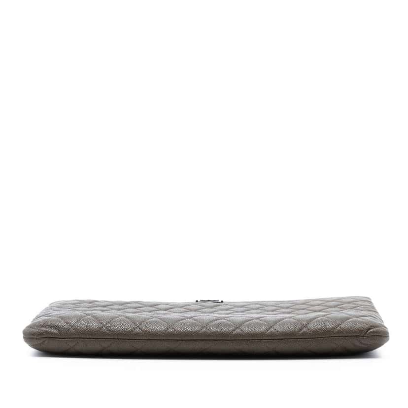 Chanel Large Quilted Caviar Boy O Case Clutch Brown Leather Very good condition - Inside View