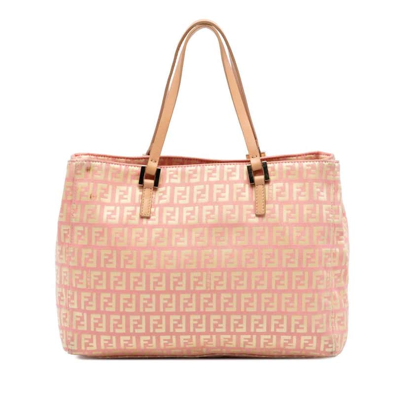 Fendi Zucchino Canvas Tote Pink Canvas Very good condition - Front View