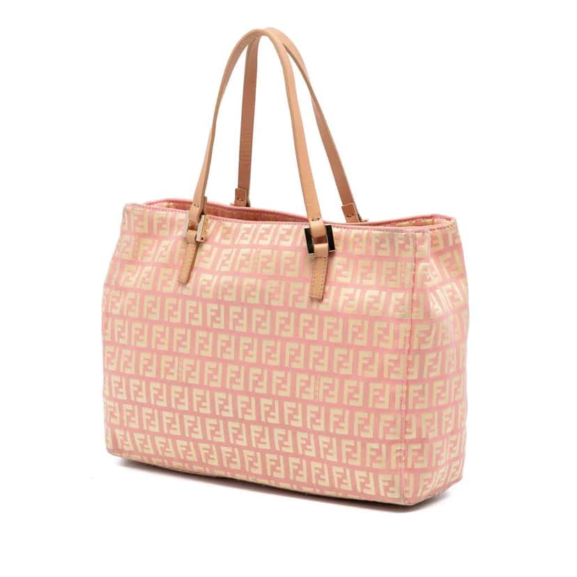 Fendi Zucchino Canvas Tote Pink Canvas Very good condition - Back View