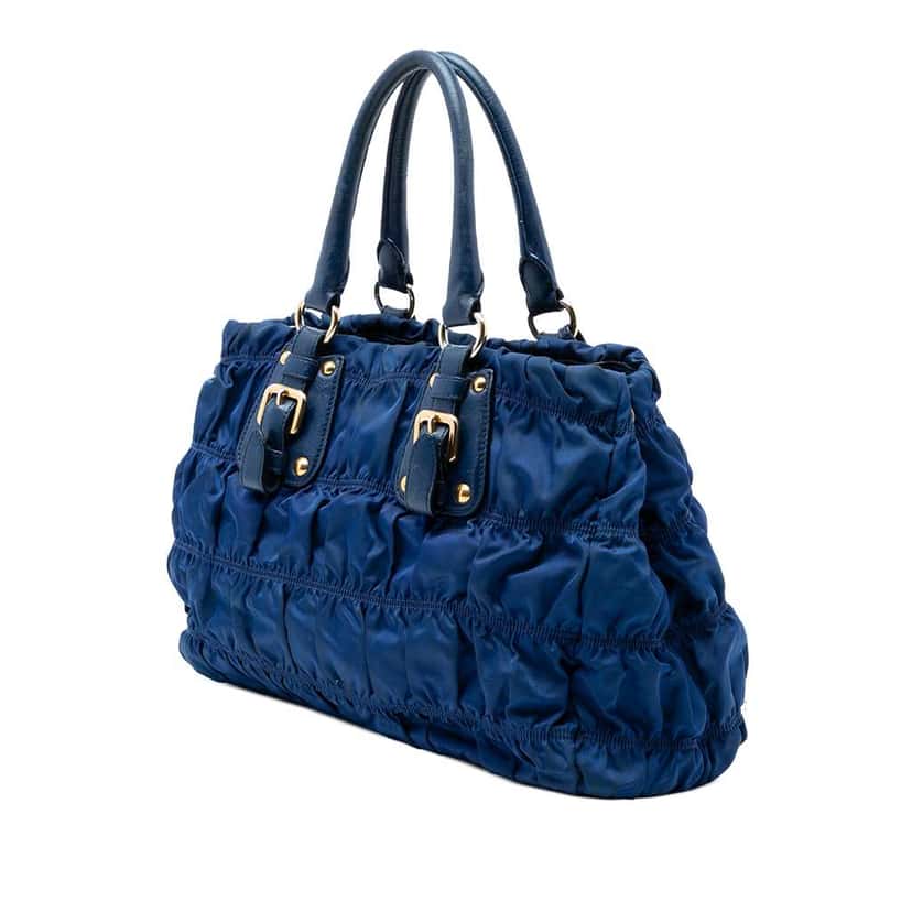 Prada Tessuto Gaufre Satchel Blue Good condition - Back View