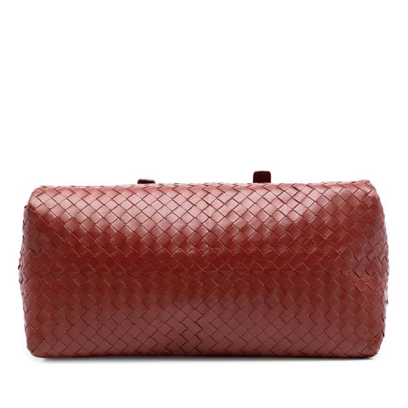 Bottega Veneta Nappa Intrecciato Boston Bag Red Leather Very good condition - Inside View
