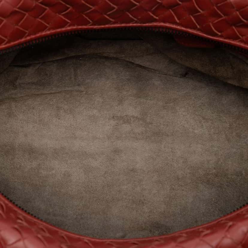 Bottega Veneta Nappa Intrecciato Boston Bag Red Leather Very good condition - Model View