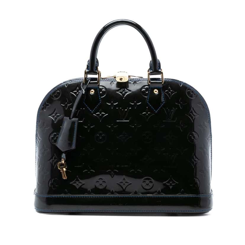 Louis Vuitton Monogram Vernis Alma PM Blue Leather Very good condition - Front View