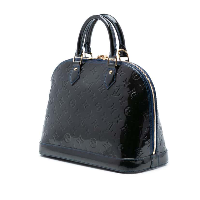 Louis Vuitton Monogram Vernis Alma PM Blue Leather Very good condition - Back View