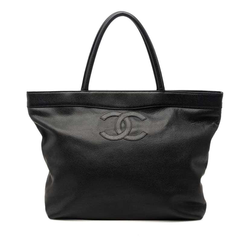 Chanel CC Caviar Tote Black Leather Very good condition - Front View