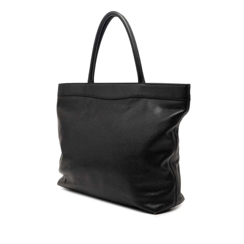 Chanel CC Caviar Tote Black Leather Very good condition - Back View