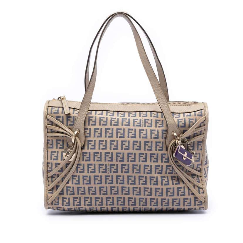 Fendi Zucchino Canvas Tote Beige Canvas Very good condition - Front View