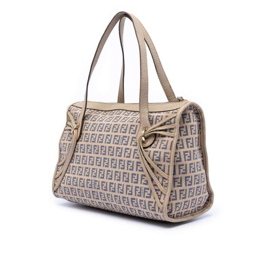 Fendi Zucchino Canvas Tote Beige Canvas Very good condition - Back View