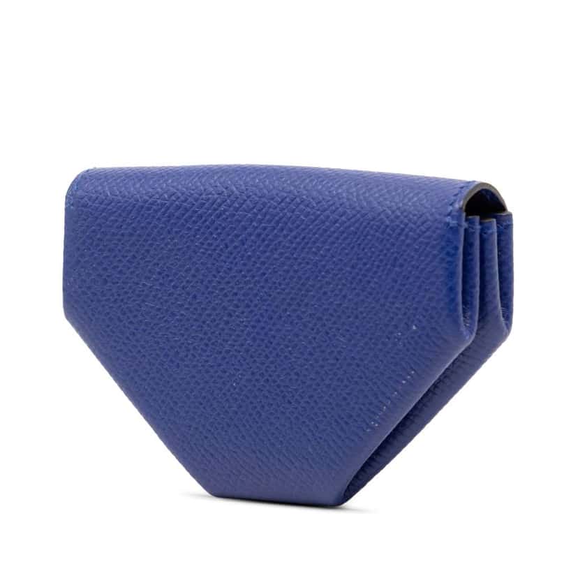 Hermès Epsom Le 24 Coin Purse Blue Leather Very good condition - Back View