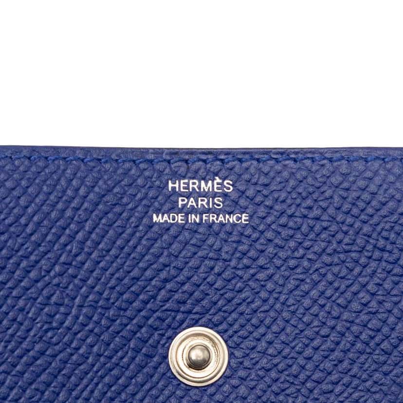 Hermès Epsom Le 24 Coin Purse Blue Leather Very good condition - Box View