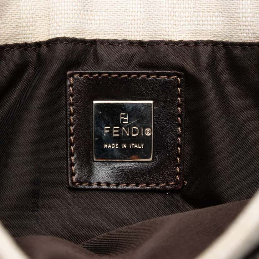 Fendi Zucca Canvas Shoulder Bag White Canvas Very good condition - Box View