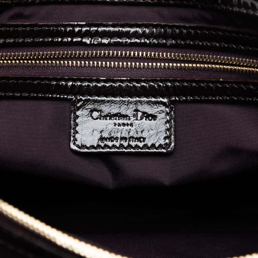 Dior Large Patent Cannage Lady Dior Soft Shopping Tote Black Leather Very good condition - Box View