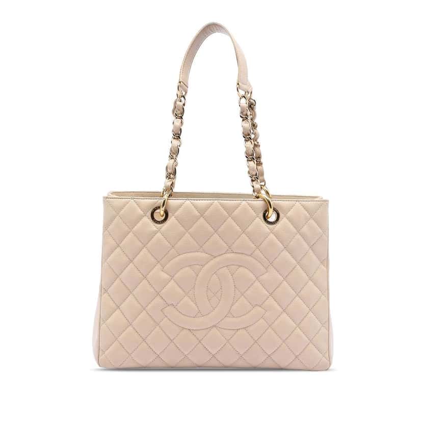 Chanel Caviar Grand Shopping Tote Brown Leather Very good condition - Front View