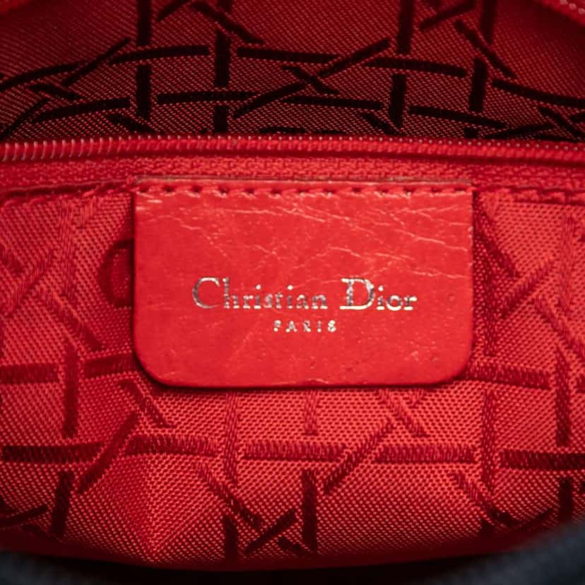 Dior Medium Glazed Calfskin Lady Dior Blue Leather Very good condition - Box View