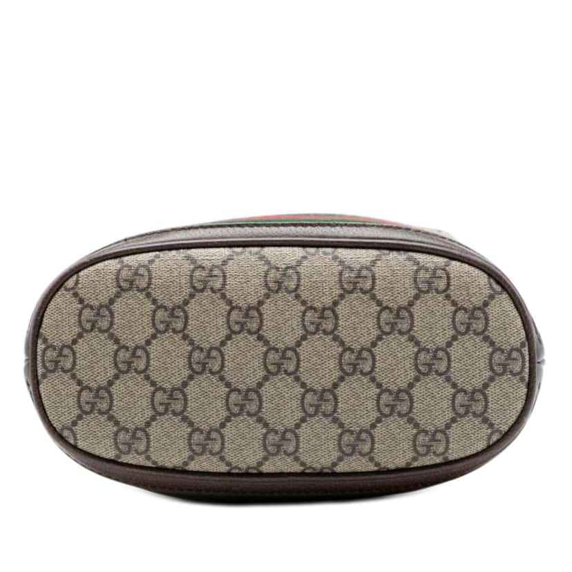 Gucci Small GG Supreme Web Ophidia Bucket Bag Beige Canvas Very good condition - Inside View