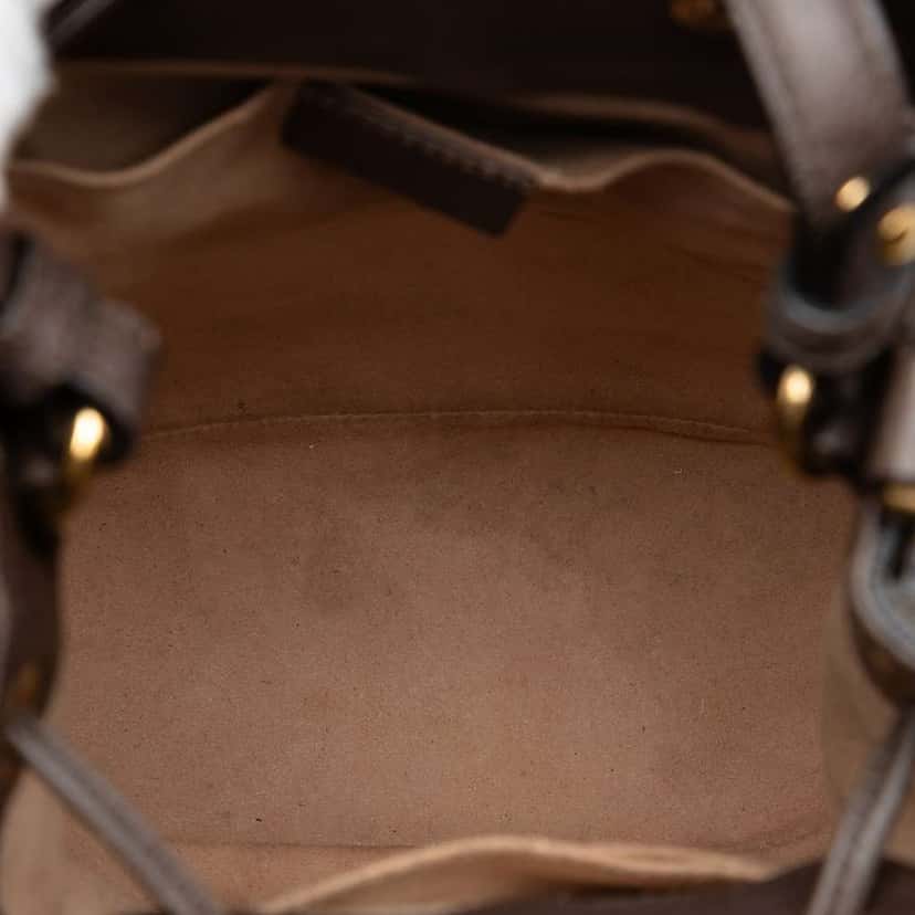 Gucci Small GG Supreme Web Ophidia Bucket Bag Beige Canvas Very good condition - Model View