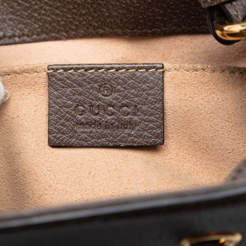 Gucci Small GG Supreme Web Ophidia Bucket Bag Beige Canvas Very good condition - Box View