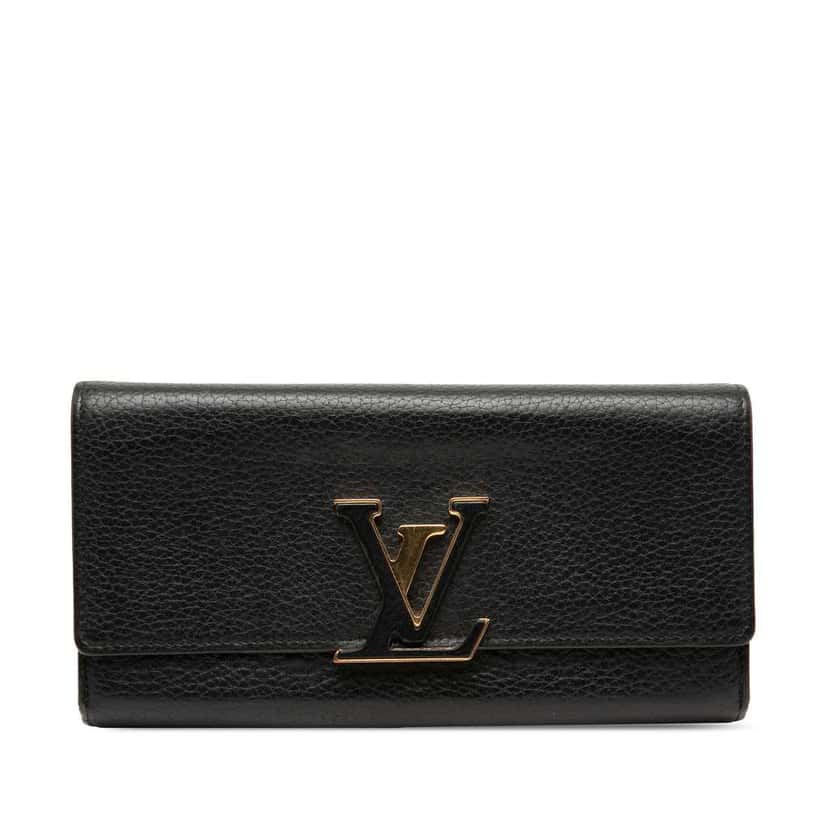 Louis Vuitton Taurillon Capucines Long Wallet Black Leather Very good condition - Front View