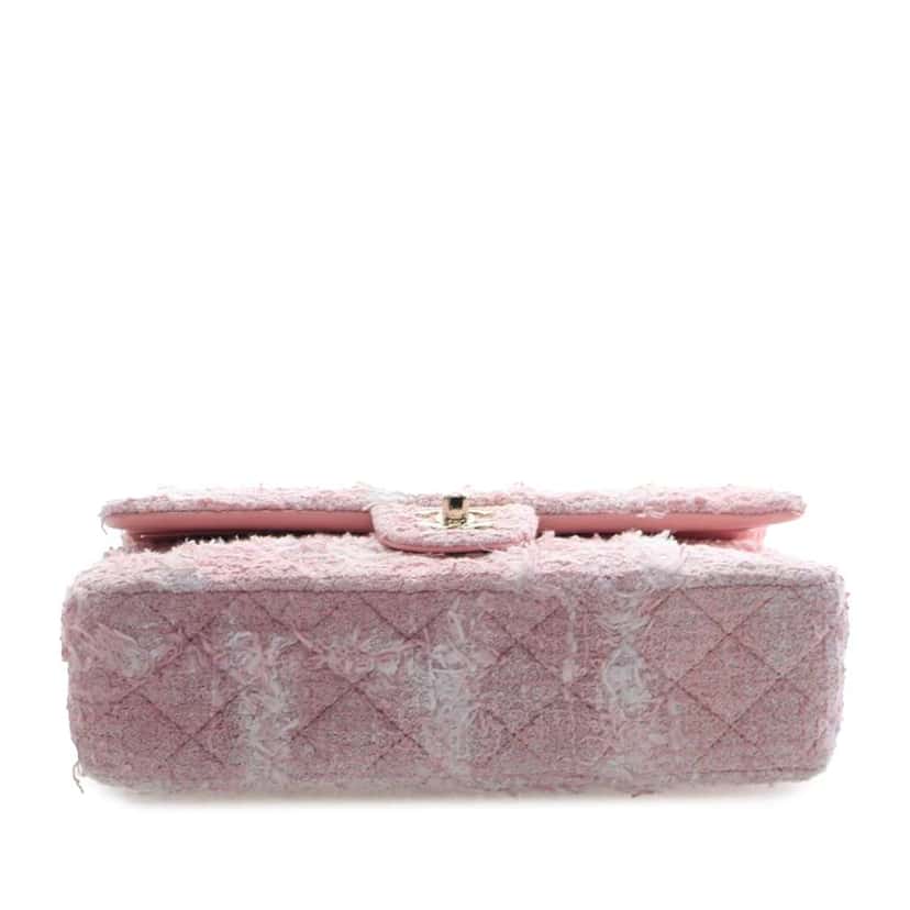 Chanel Medium Classic Tweed Double Flap Pink Tweed Very good condition - Inside View