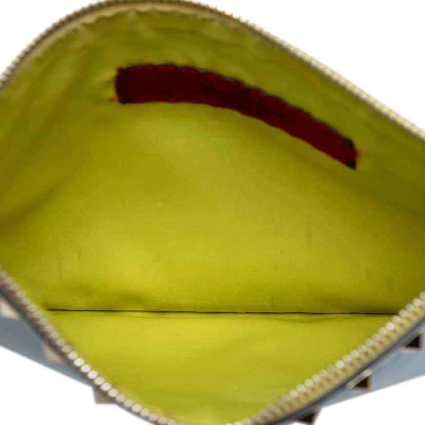 Valentino Bicolor Leather Rockstud Clutch Blue Leather Very good condition - Model View