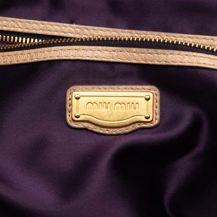 Miu Miu Medium Distressed Nappa Charm Satchel Brown Leather Very good condition - Box View