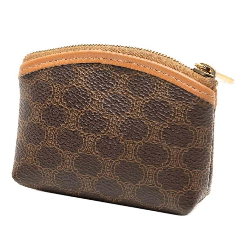 Celine Macadam Coated Canvas Coin Pouch Brown Canvas Very good condition - Back View