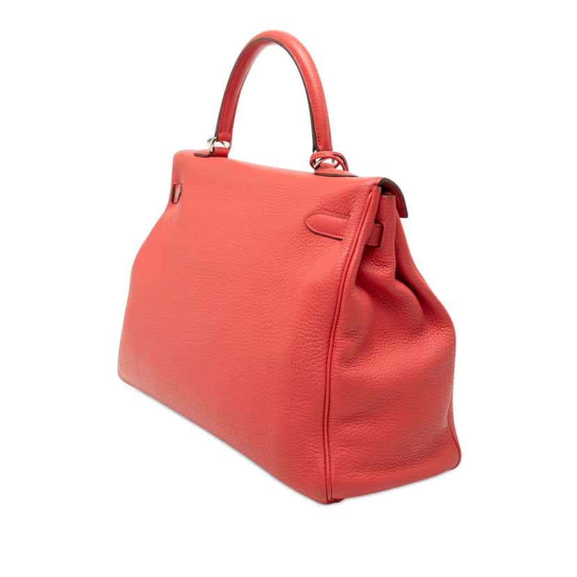Hermès Clemence Kelly II Retourne 35 Red Leather Very good condition - Back View