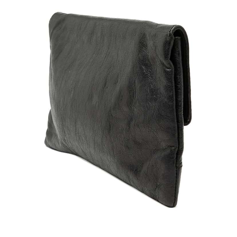 Balenciaga Lambskin Motocross Giant 12 Envelope Clutch Black Leather Very good condition - Back View