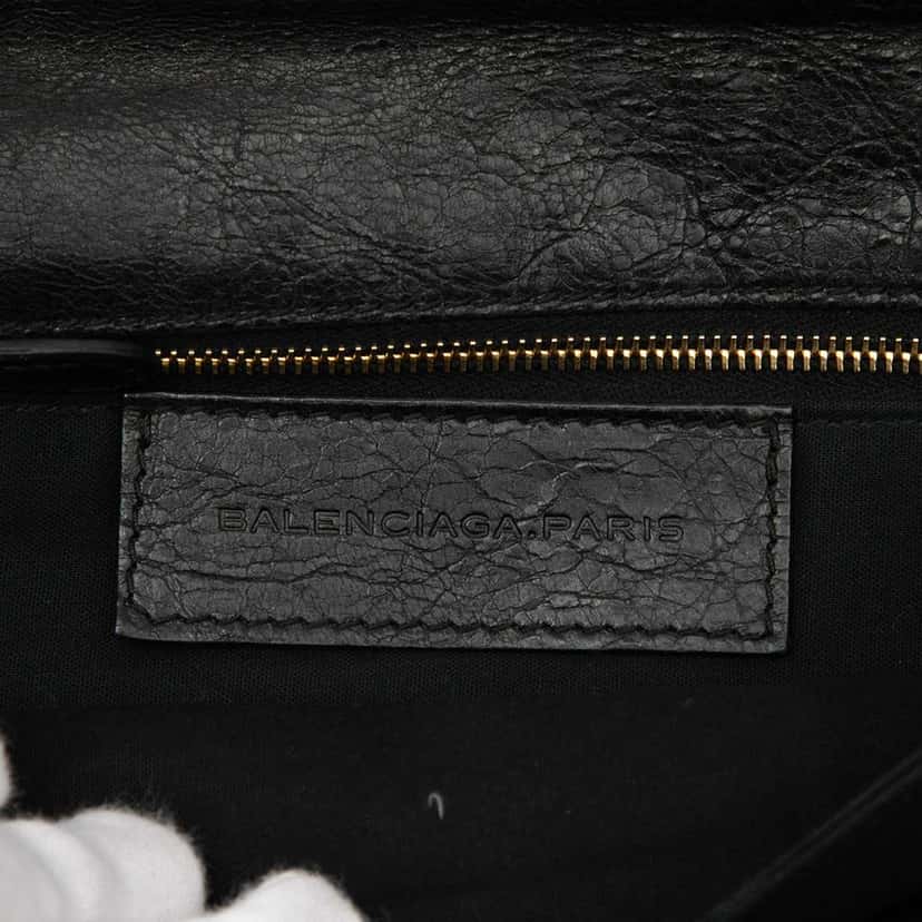 Balenciaga Lambskin Motocross Giant 12 Envelope Clutch Black Leather Very good condition - Box View