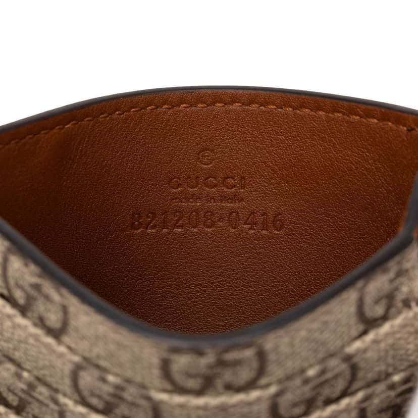 Gucci GG Supreme Emblem Card Holder Beige Canvas Very good condition - Box View