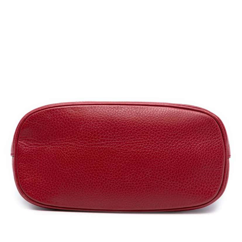 Gucci Mini Leather GG Charm Dome Satchel Red Leather Very good condition - Inside View