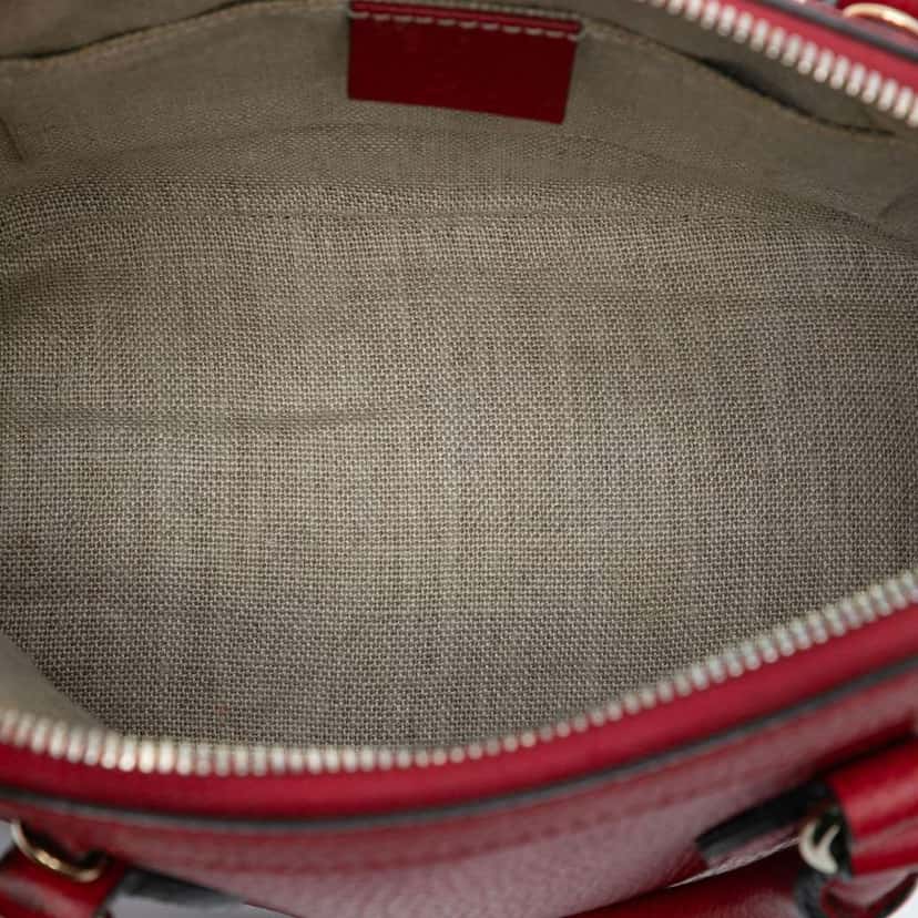 Gucci Mini Leather GG Charm Dome Satchel Red Leather Very good condition - Model View