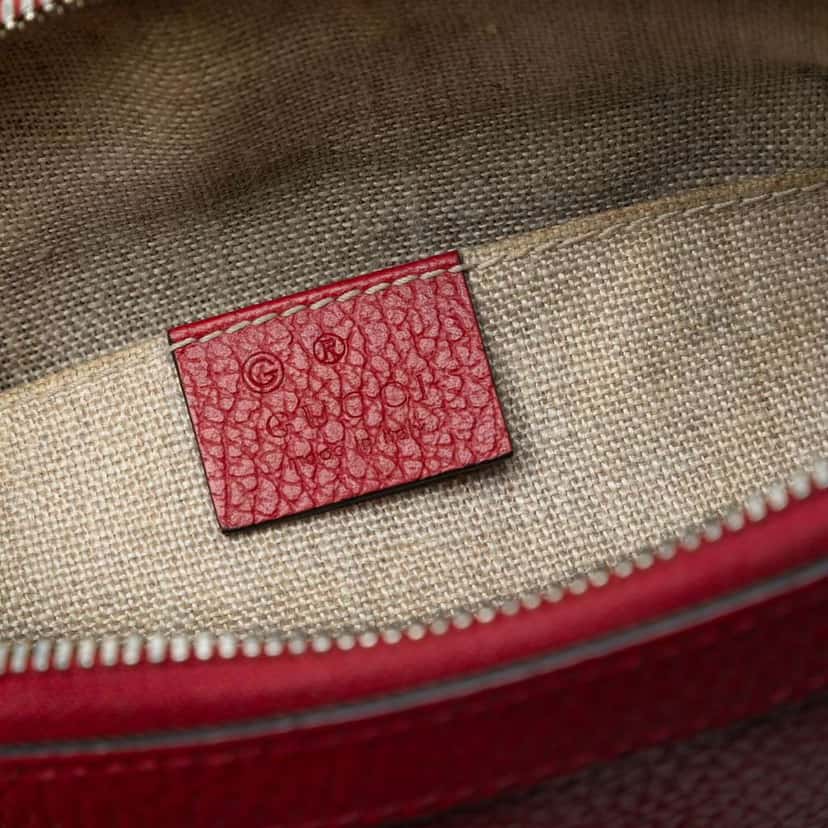 Gucci Mini Leather GG Charm Dome Satchel Red Leather Very good condition - Box View