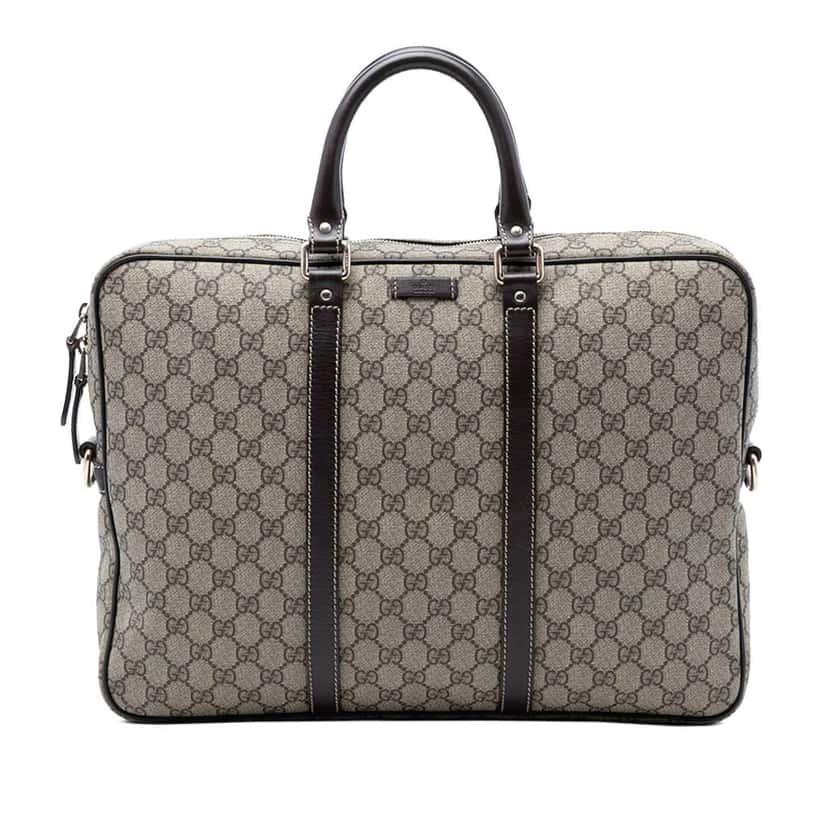 Gucci GG Supreme Business Bag Beige Canvas Very good condition - Front View