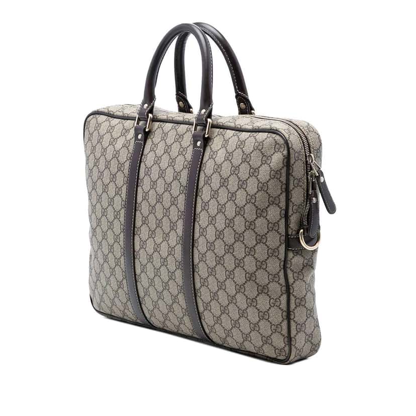 Gucci GG Supreme Business Bag Beige Canvas Very good condition - Back View