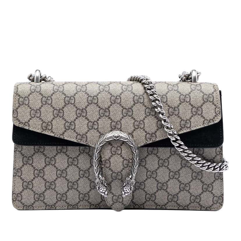 Gucci Medium GG Supreme Dionysus Shoulder Bag Beige Canvas Very good condition - Front View