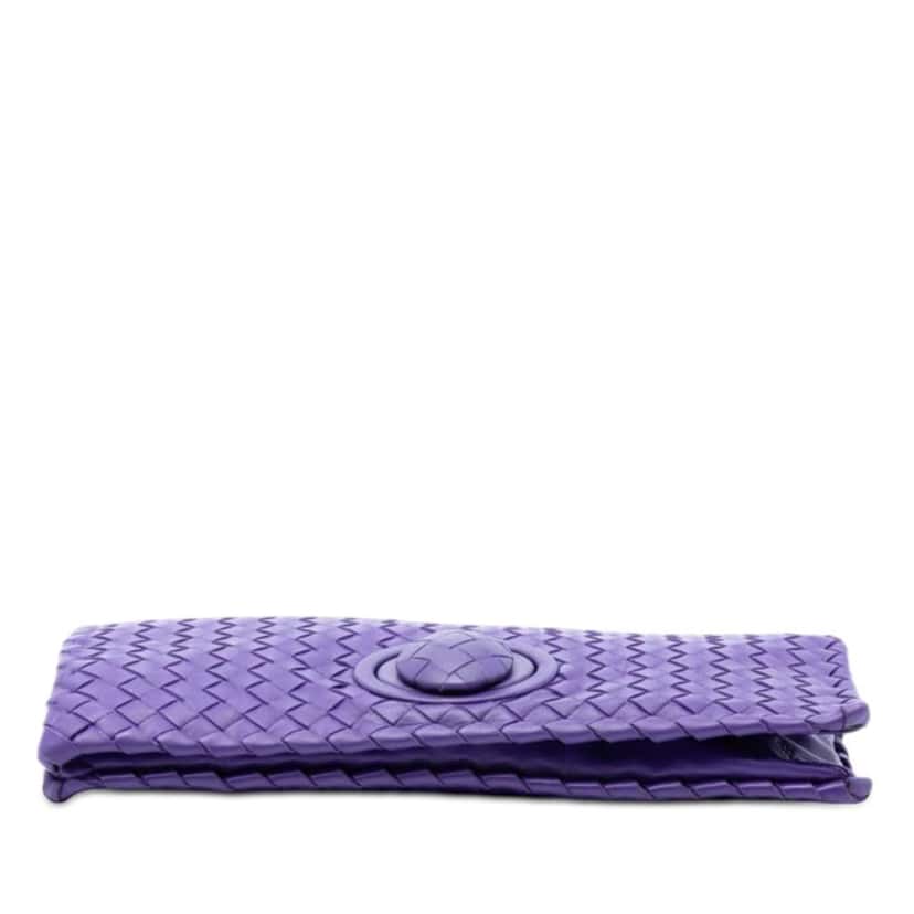 Bottega Veneta Nappa Intrecciato Turn Lock Clutch Purple Leather Very good condition - Inside View
