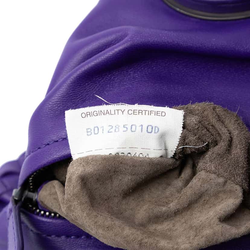 Bottega Veneta Nappa Intrecciato Turn Lock Clutch Purple Leather Very good condition - Box View