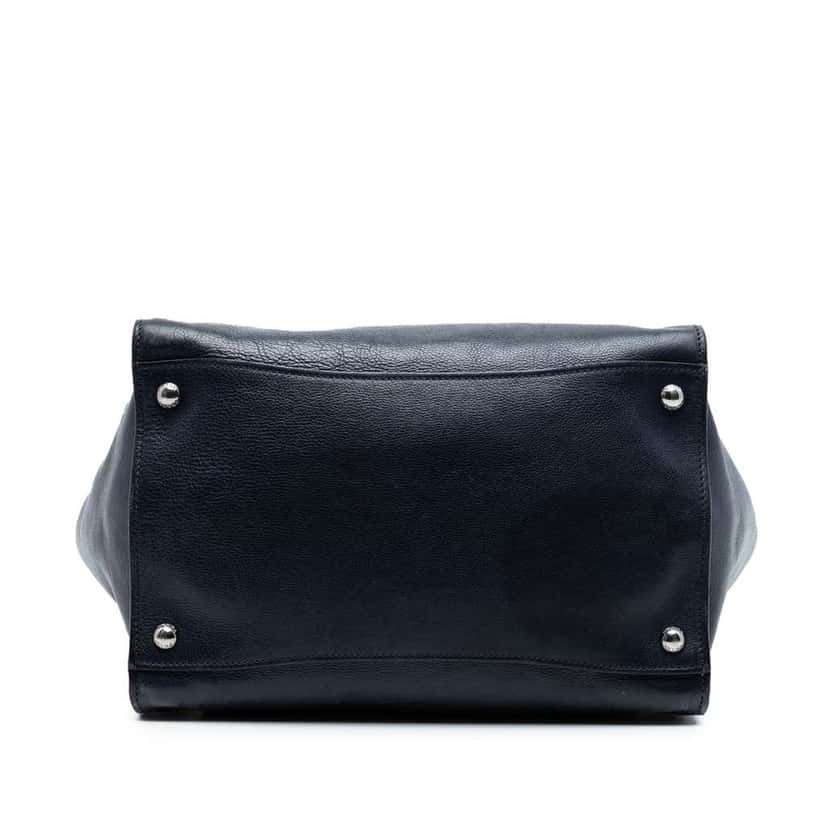 Prada Glace Calf Twin Pocket Double Handle Satchel Blue Leather Very good condition - Inside View