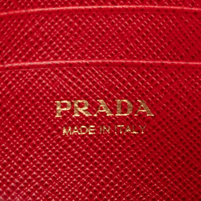 Prada Saffiano Wallet On Chain Red Leather Very good condition - Box View